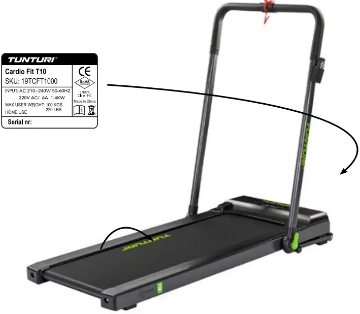 TUNTURI 19TCFT1000 T10 Cardio Fit Treadmill