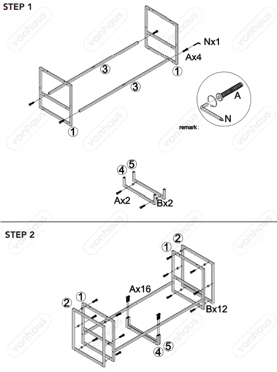 VonHaus-3000015-Rustic-TV-Unit-with 2-Drawers-fig-4
