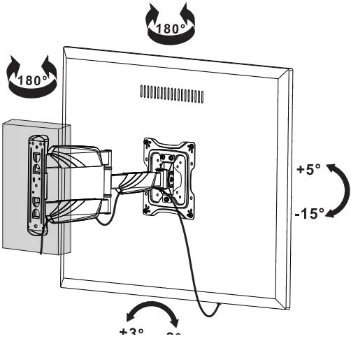 VonHaus 3000174 13-24 Inch Tilt and Swivel TV Bracket A18