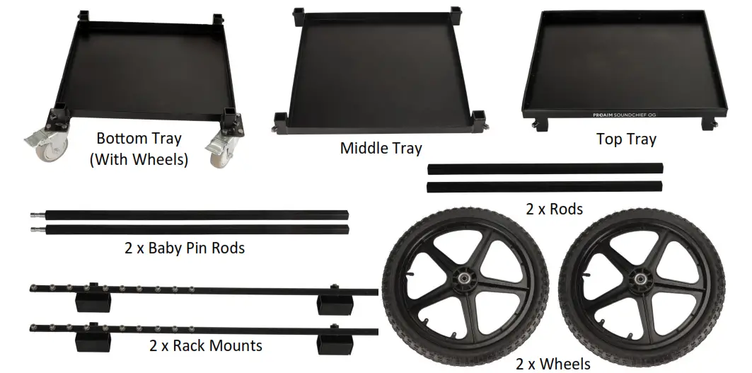 PROAIM CT-SDCF-OG Soundchief OG Professional Sound Cart - What’s In The Box
