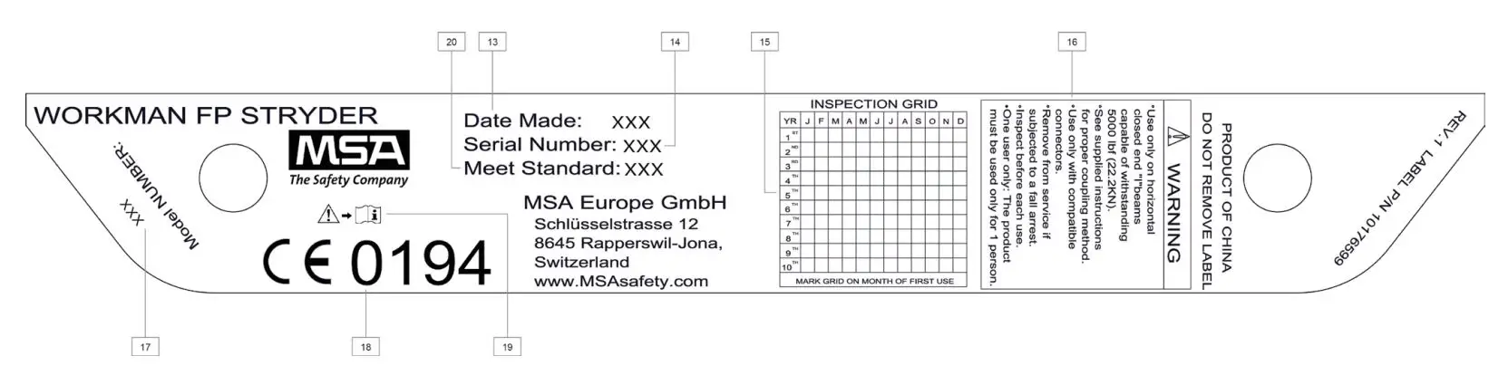 MSA 10176851 Workman FP Stryder Beam Anchor User Manual - Product Overview
