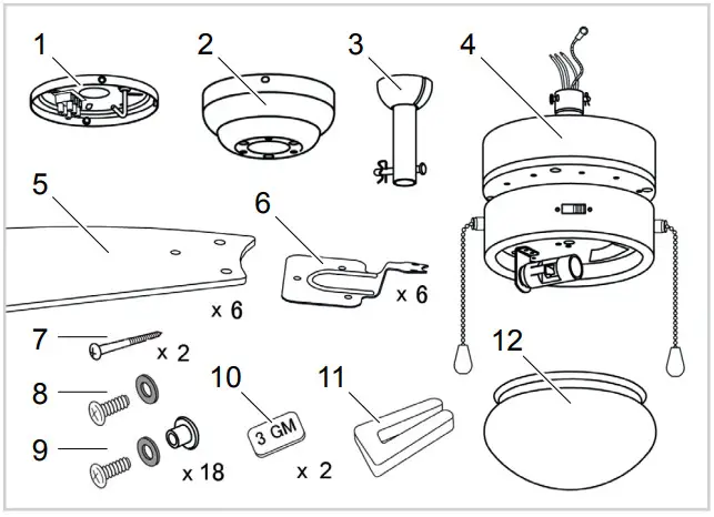 bESTRON DC30T Ceiling Fan with Lamp - General