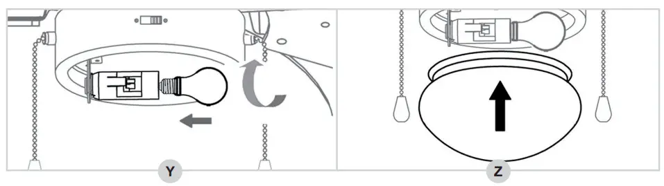 bESTRON DC30T Ceiling Fan with Lamp - depicted in figure