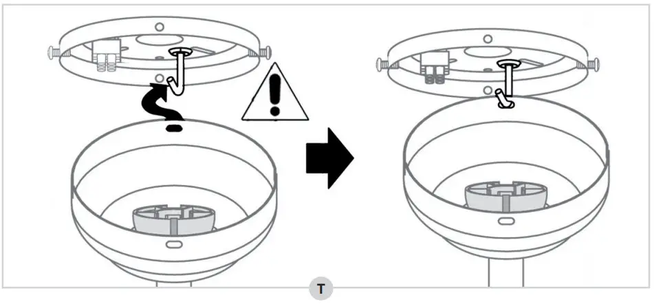 bESTRON DC30T Ceiling Fan with Lamp - mounting plate