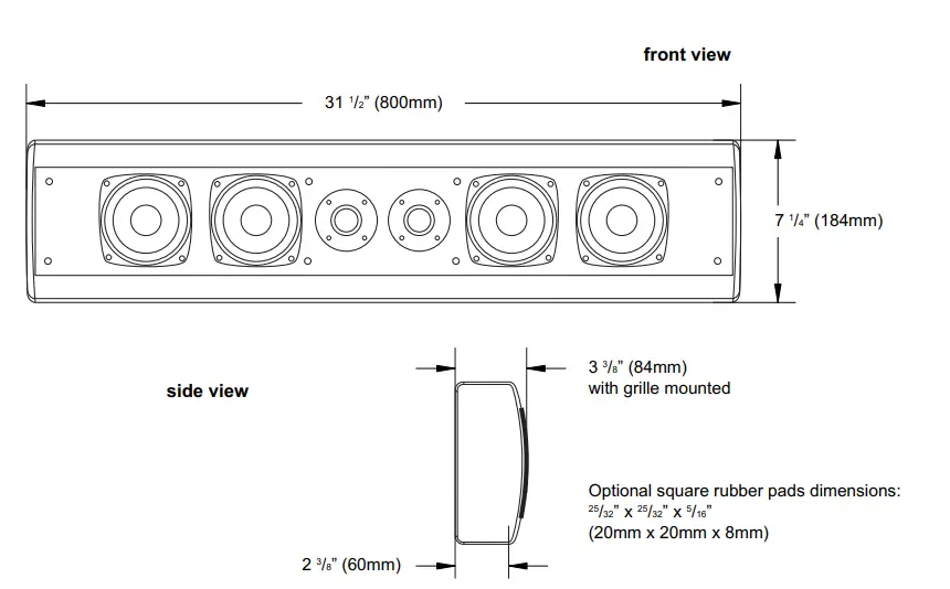 Earthquake Sound Titan Hestia Curved Cabinet High Fidelity LCR Speaker-11