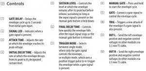 FIG 2 Dual Envelope Generator Module 1033 Controls