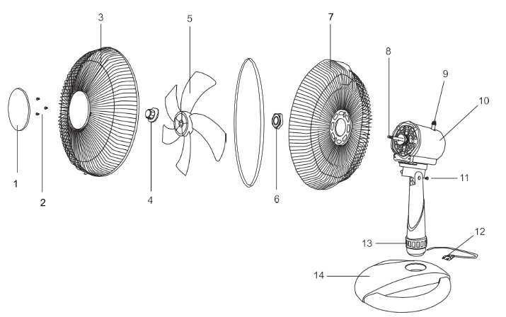 FABER FTF REVO 9012BU 12 Inch Table Fan - 1