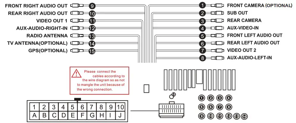 BELVA Bvl62 2-DIN DVD-CD Car Stereo - WIRING DIAGRAM