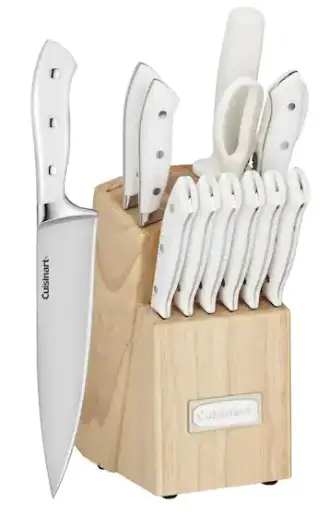 Cuisinart C77WTR-13P 13-Piece White Stainless Steel Knife Block Set
