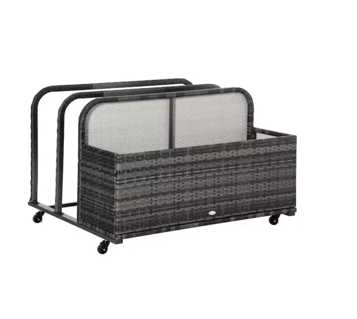 Outsunny 867-086 Grey Rattan Wicker Rolling Deck Box For Floats Instruction Manual