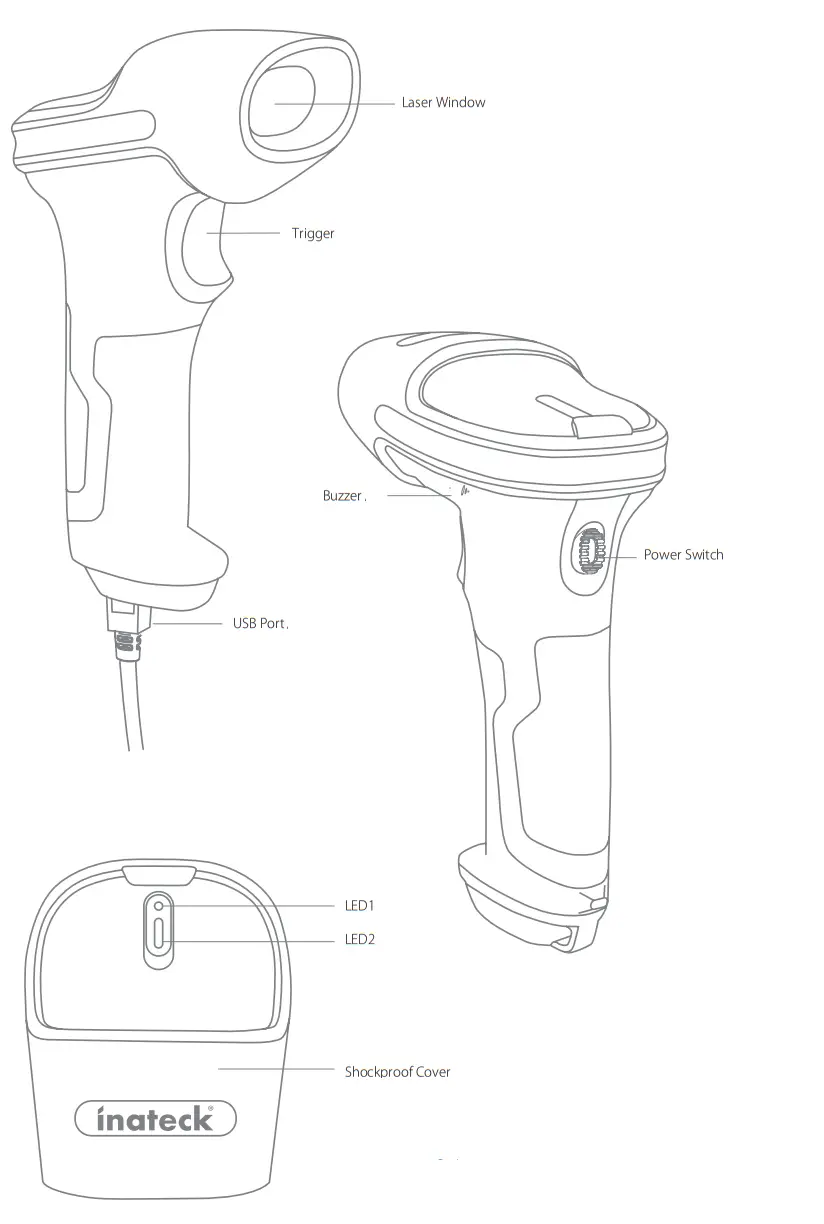 inateck P6 Barcode Scanner - fig 1
