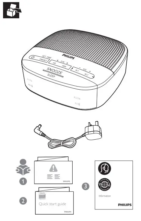 PHILIPS Clock Radio R3205 User Guide - What's in the box