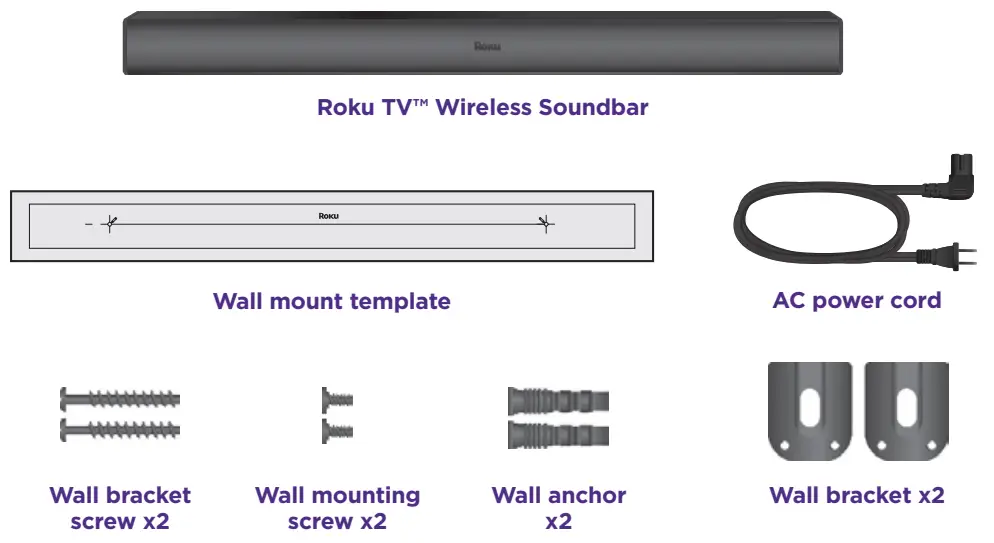 Roku 9301R TV Wireless Soundbar - What’s included