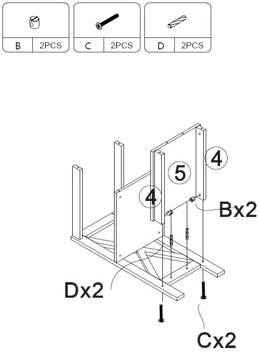 JAXSUNN-HG61S0953-White-Wood-3-Tier-Square-Side-Table-Set-of-2-6
