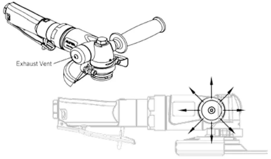 ALPHA PSG-125 5 Inch Pneumatic Angle Grinder - diamond wheels 4