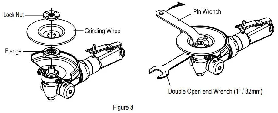 ALPHA PSG-125 5 Inch Pneumatic Angle Grinder - diamond wheels