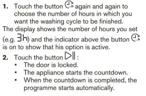 FIG 23 Starting a programme with the Finish In option
