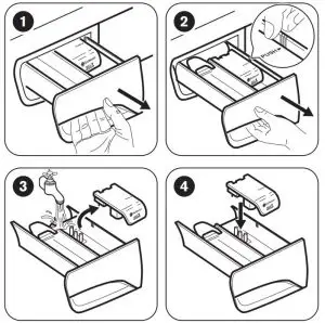 FIG 34 Cleaning the detergent dispenser