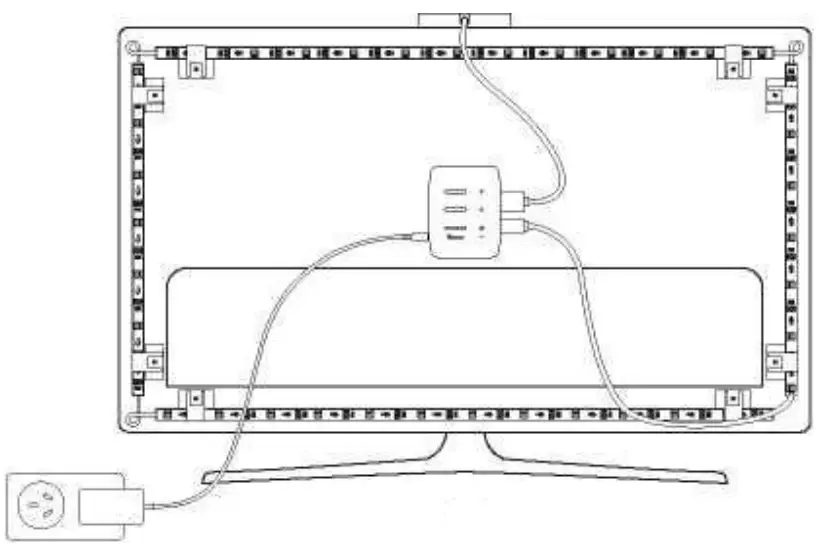 Govee H6199 RGBIC LED TV Backlight - Power on the strip lights