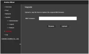 canaan AvalonMiner 1066 Pro 55Th S Chip New Miner - Firmware Upgrade