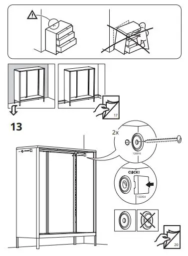 IKEA 603.609.52 Idasen Cabinet with Sliding Glass Doors fig10