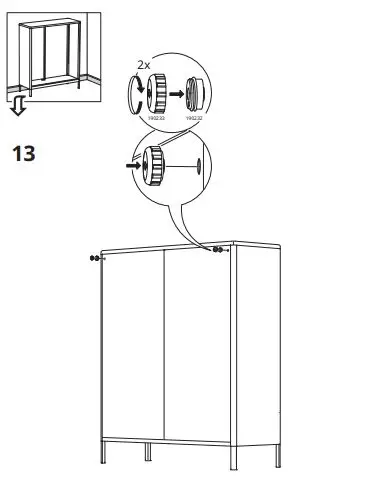 IKEA 603.609.52 Idasen Cabinet with Sliding Glass Doors fig11