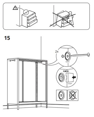 IKEA 603.609.52 Idasen Cabinet with Sliding Glass Doors fig13