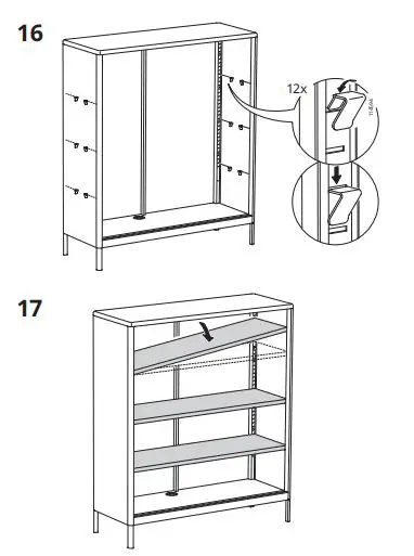 IKEA 603.609.52 Idasen Cabinet with Sliding Glass Doors fig14