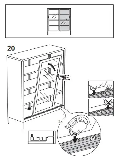 IKEA 603.609.52 Idasen Cabinet with Sliding Glass Doors fig16