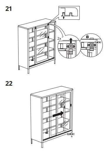 IKEA 603.609.52 Idasen Cabinet with Sliding Glass Doors fig17