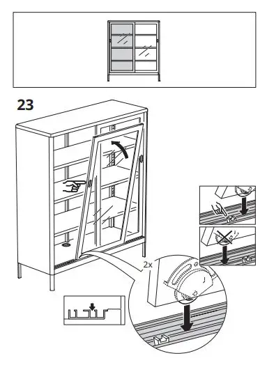 IKEA 603.609.52 Idasen Cabinet with Sliding Glass Doors fig18