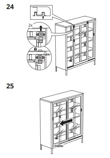 IKEA 603.609.52 Idasen Cabinet with Sliding Glass Doors fig19
