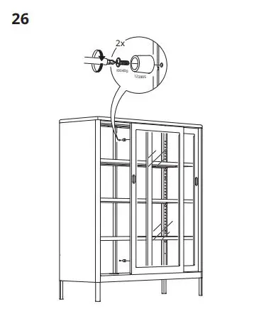 IKEA 603.609.52 Idasen Cabinet with Sliding Glass Doors fig20