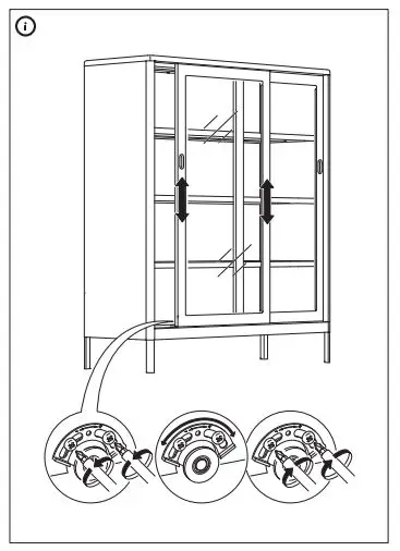 IKEA 603.609.52 Idasen Cabinet with Sliding Glass Doors fig21