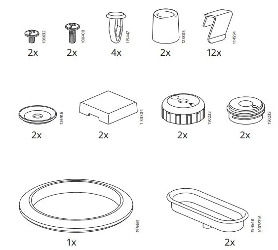 IKEA 603.609.52 Idasen Cabinet with Sliding Glass Doors fig3