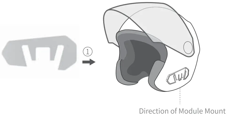 Shenzhen Weile Electronics E1 Motorcycle Wireless Earphone - module mount1