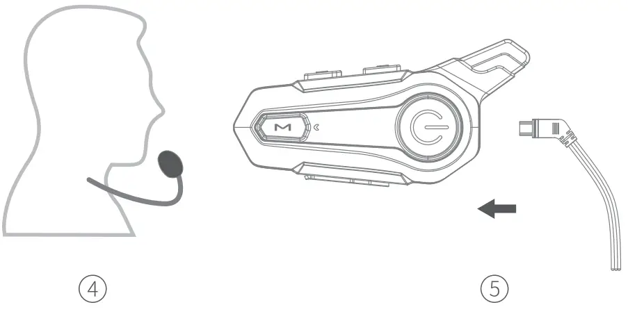 Shenzhen Weile Electronics E1 Motorcycle Wireless Earphone - pads