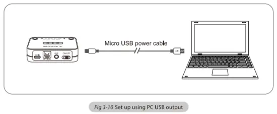 Set Up using Pc USB Output