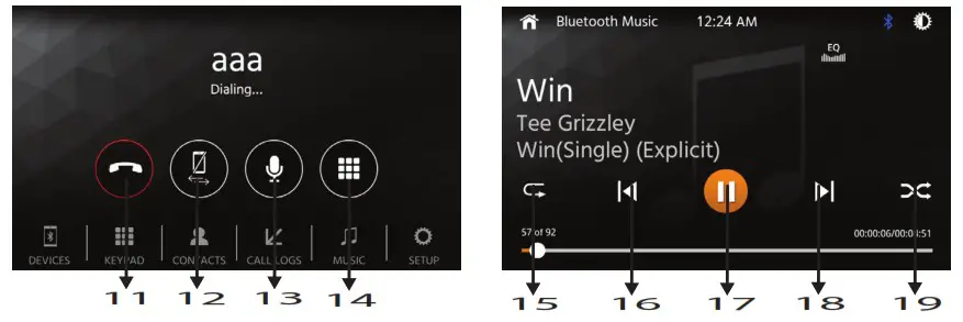 Norauto 2259092 Multimedia System 2din Large 10 External Display - BLUETOOTH 2