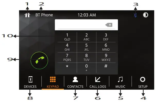 Norauto 2259092 Multimedia System 2din Large 10 External Display - BLUETOOTH