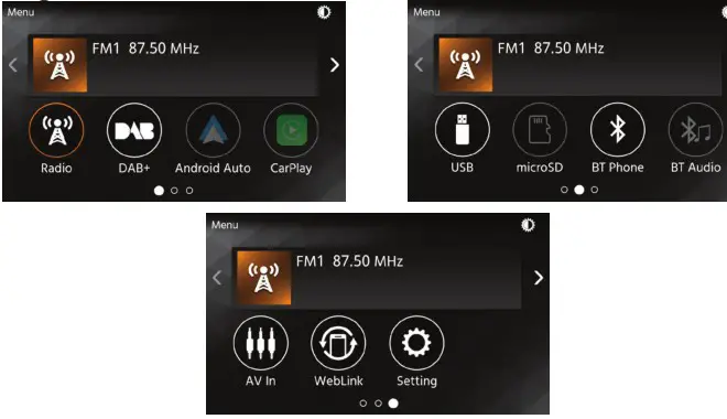 Norauto 2259092 Multimedia System 2din Large 10 External Display - GENERAL OPERATION