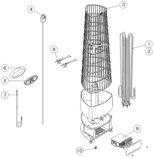 HARVIA PI90 Electric Sauna Heater - SPARE PARTS