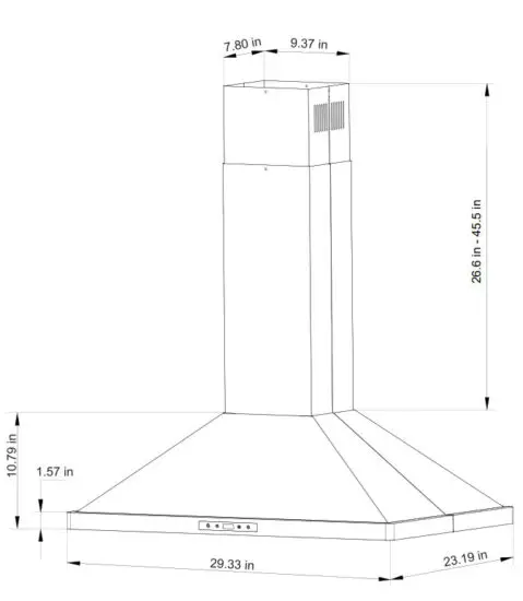 COSMO 63ISS Series Island Range Hood - DIAGRAM 1