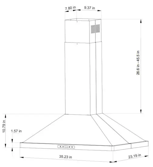 COSMO 63ISS Series Island Range Hood - DIAGRAM 2