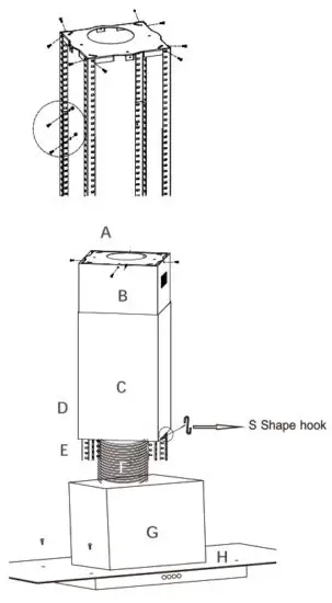COSMO 63ISS Series Island Range Hood - Overlap
