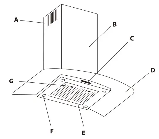 COSMO 63ISS Series Island Range Hood - kitchen
