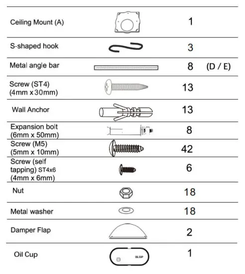 COSMO 63ISS Series Island Range Hood - tools