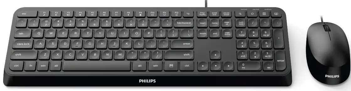 PHILIPS 2000 Series SPT6207B Wired Keyboard-Mouse Combo-prod