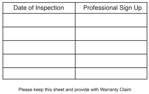 WATER SOURCE WST Series Pressurized Well Tanks Owner's Manual - Customer Self-Check Sheet