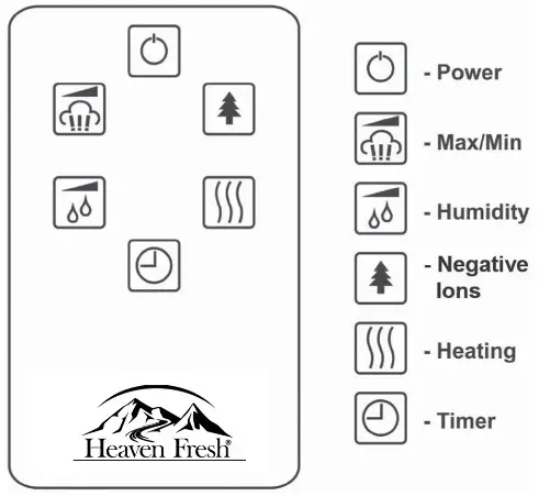 Heaven Fresh HF 707 Digital Ultrasonic Cool and Warm Mist Humidifier - remote control
